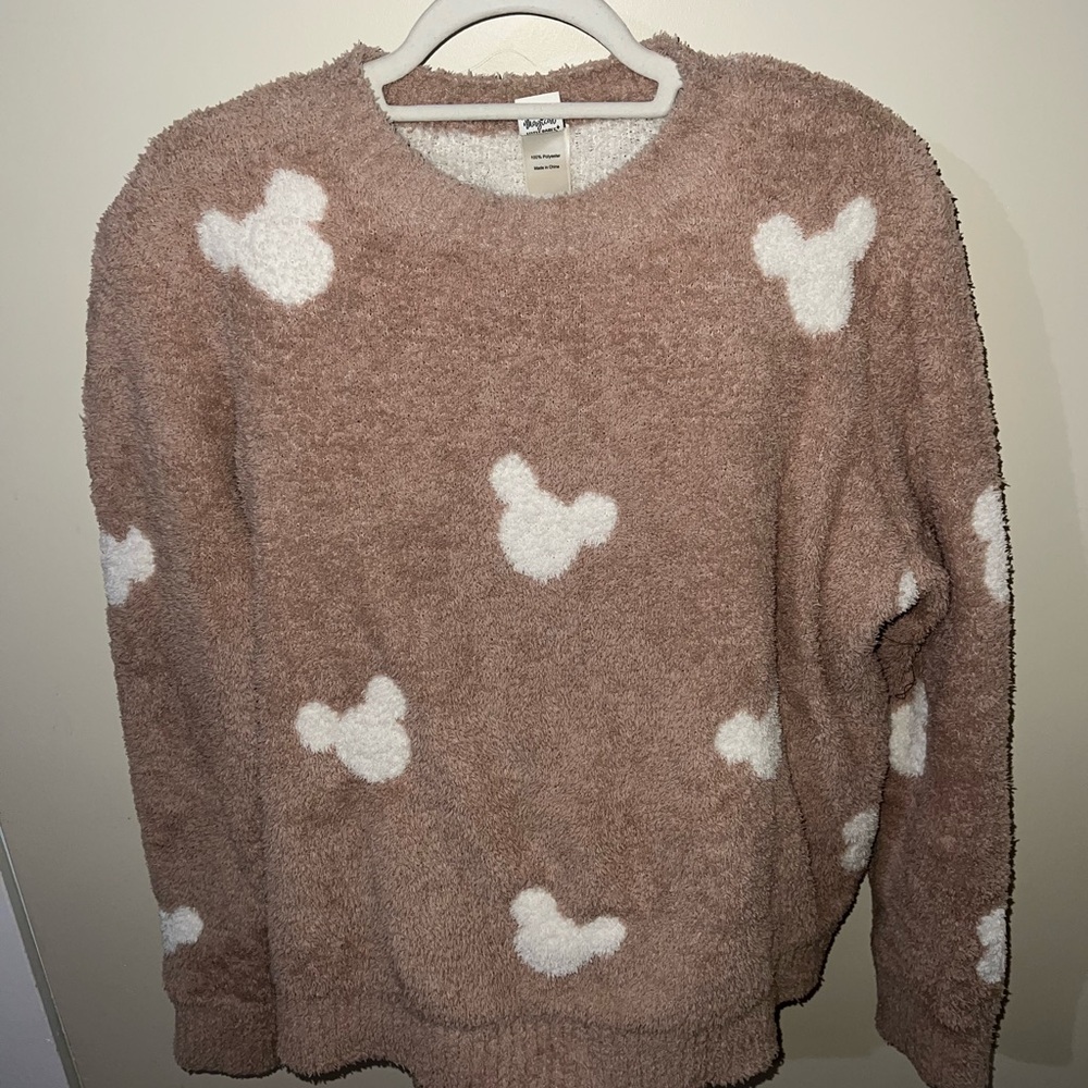 Disney Mickey Cozy Brown and White Sweater